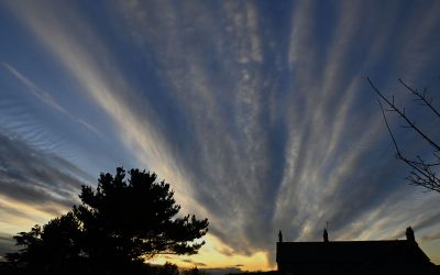 Radial Cloud Pattern at sunset
